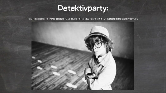 Bild mit einem Kind auf einem Kindergeburtstag, das als Detektiv verkleidet ist: Schritt für Schritt Anleitung zur Detektivparty