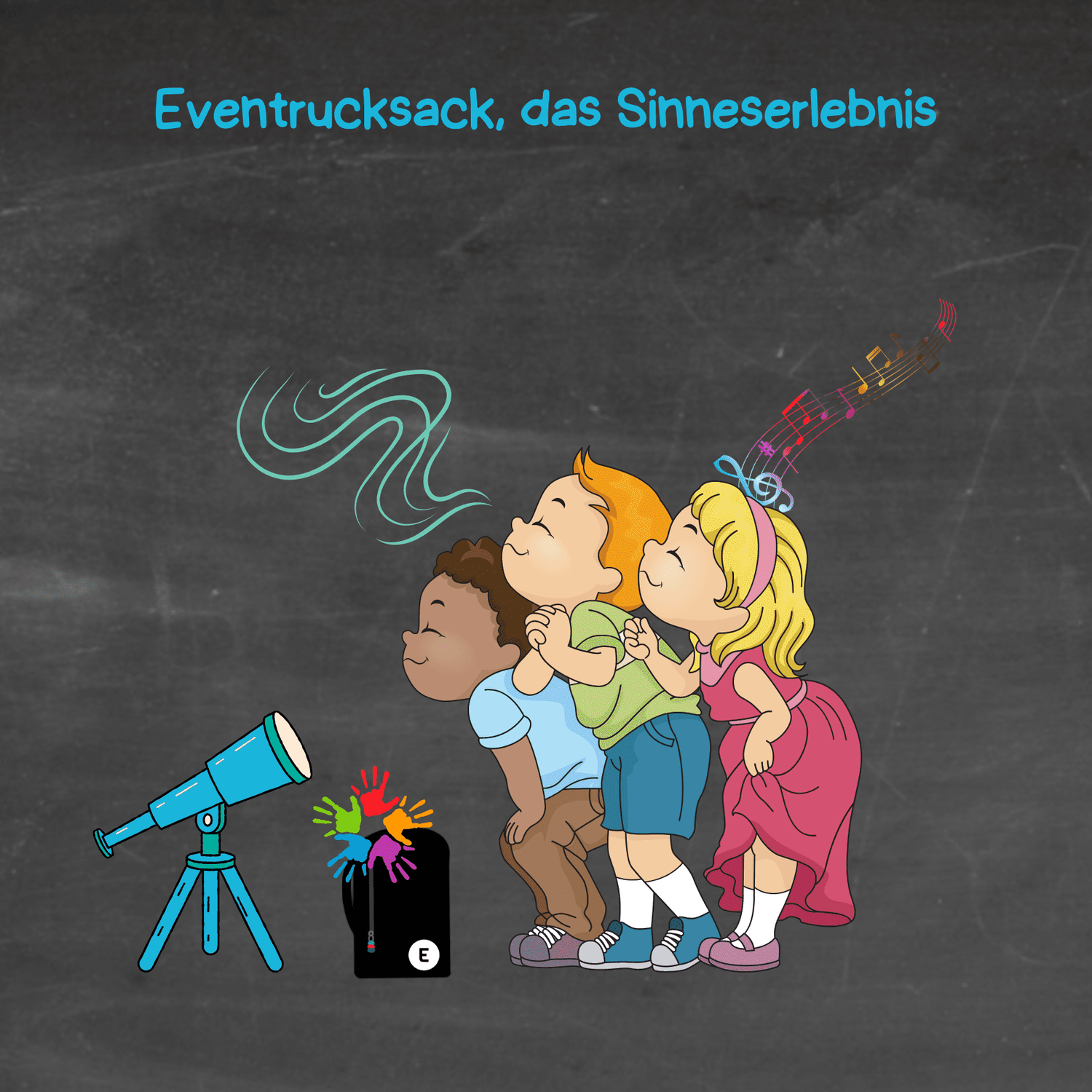 Schulkinder erleben ihre Sinne bei einem Projekttag in ihrer Schule mit dem Eventrucksack Sinneserlebnis
