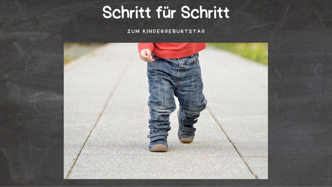 Kindergeburtstag planen - Schritt für Schritt: Auf diesem Bild geht ein Kind symbolisch seine ersten Schritte