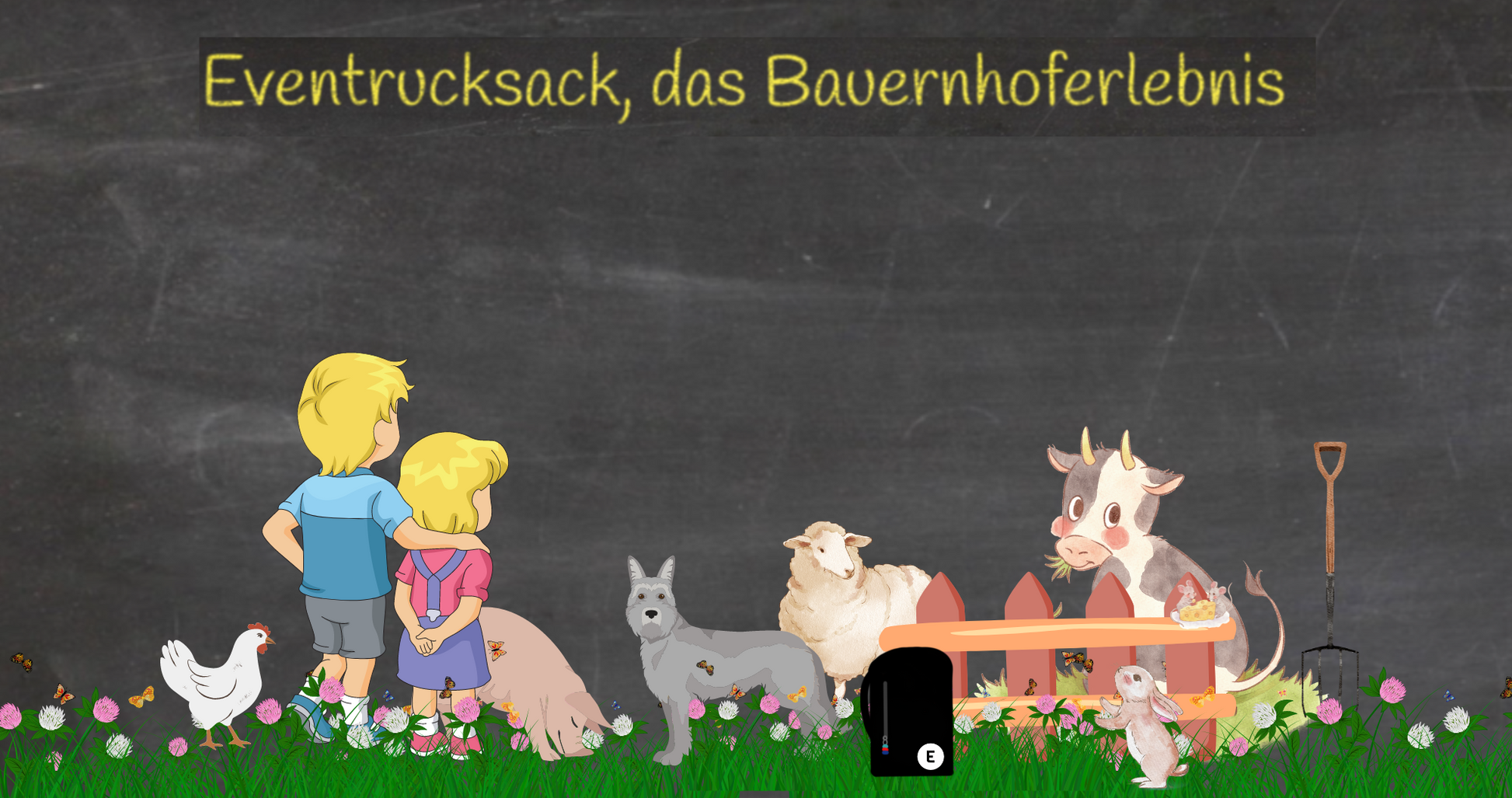 Das Eventrucksack Bauernhoferlebnis eignet sich hervorragend für einen Bauernhof-Kindergeburtstag oder einen tollen Familientag. Ihr lernt auf spielerische Art viel über den Bauernhof und die Tiere, die dort leben.